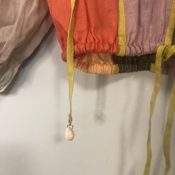 Zimmermann Lola Panelled Crop Top Linen 0 XS - Picture 5 of 6